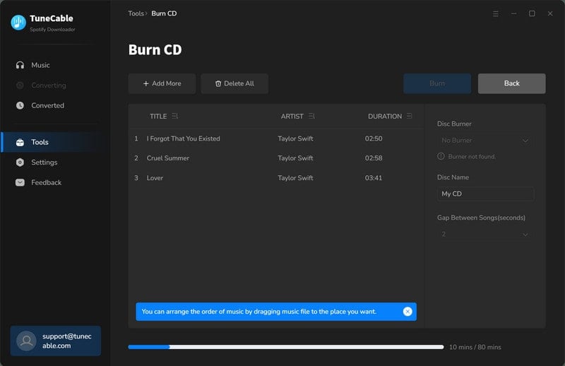 burn music files to cd