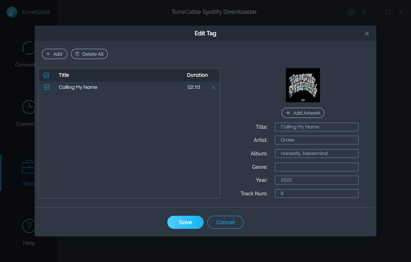 change spotify music cover image via tunecable