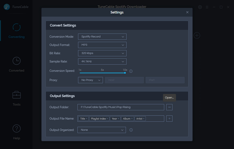 adjust output settings spotify downloads