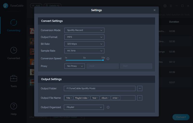 adjust output settings