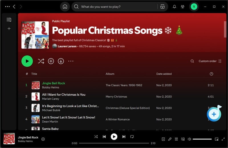extract christmas songs from spotify