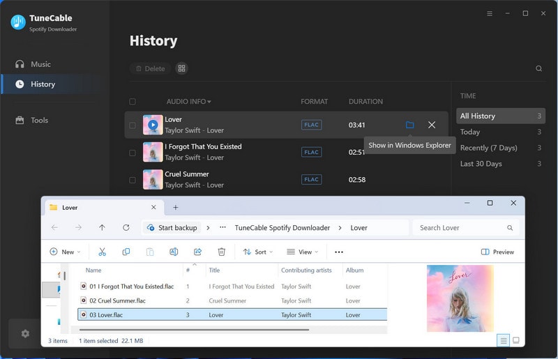 converted spotify tracks