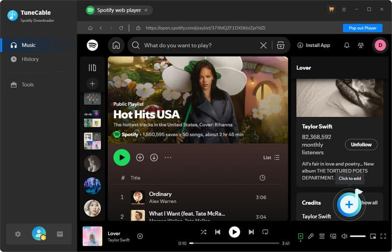 click Pop out Player