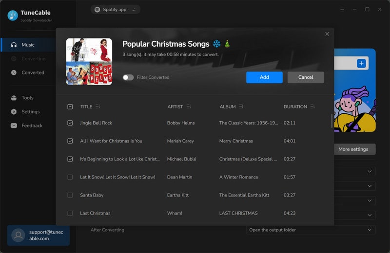 drag and drop christmas music to tunecable