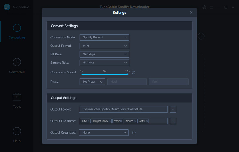 adjust output settings