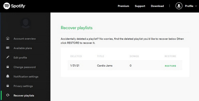 recover deleted playlists