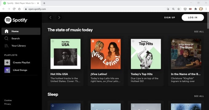 stream spotify via browser